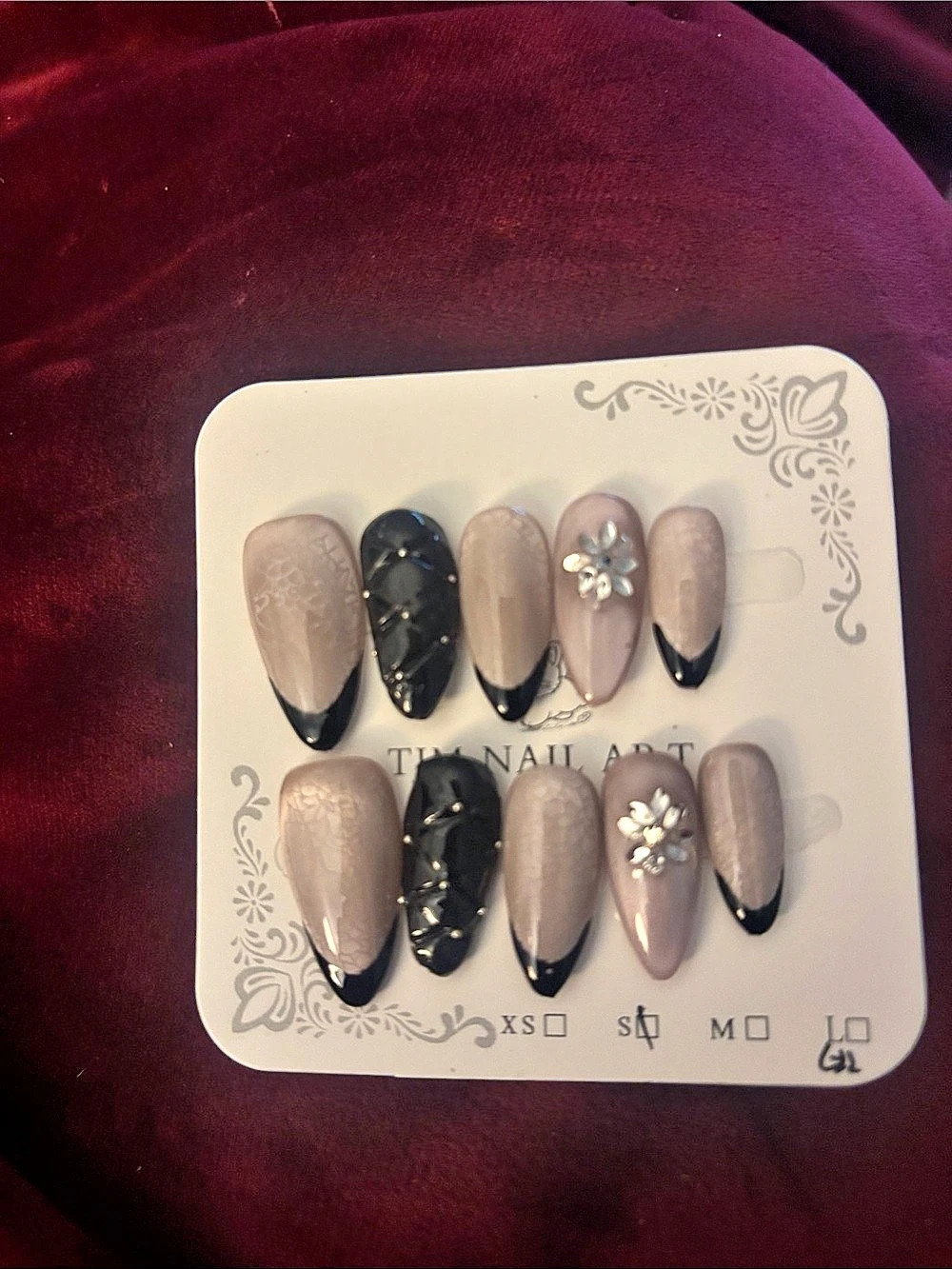 Brown & Black Press-On Nails